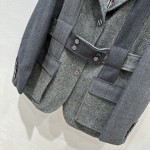 Thom Browne Casual Set Grey Mixed Wool Suit Coat
