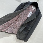 Thom Browne Casual Set Grey Mixed Wool Suit Coat