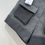 Thom Browne Casual Set Grey Mixed Wool Shorts