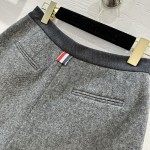 Thom Browne Casual Set Grey Mixed Wool Shorts