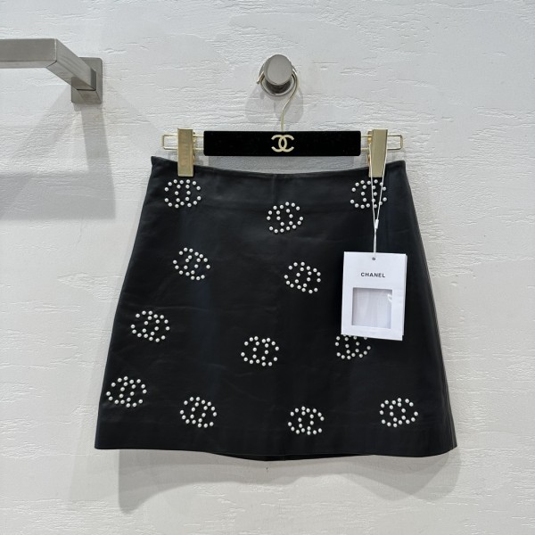 Chanel Small Fragrance Pearl Button Logo Temperament Half Dress