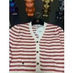 DIOR knitted red striped cardigan