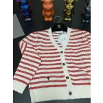 DIOR knitted red striped cardigan