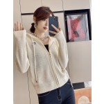 MIU MIU 23 PRE Autumn New Hooded Zipper Cardigan