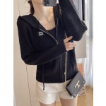 MIU MIU 23 PRE Autumn New Hooded Zipper Cardigan