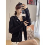 MIU MIU 23 PRE Autumn New Hooded Zipper Cardigan