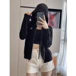 MIU MIU 23 PRE Autumn New Hooded Zipper Cardigan