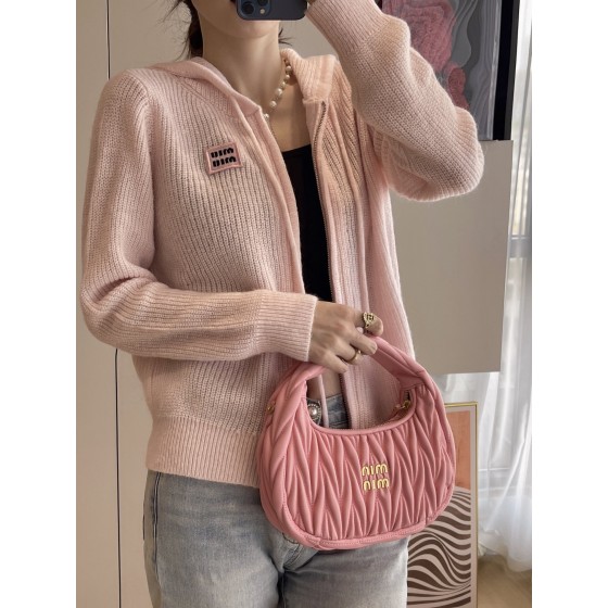 MIU MIU 23 PRE Autumn New Hooded Zipper Cardigan