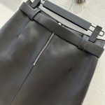 Dior 23 Early Autumn New Goddess Leather Half Skirt