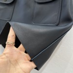 Dior 23 Early Autumn New Goddess Leather Half Skirt