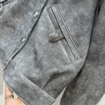 Chanel Medieval Set Lapel Leather Jacket Coat