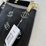 Chanel Small Fragrance Pearl Button Logo Temperament Half Dress