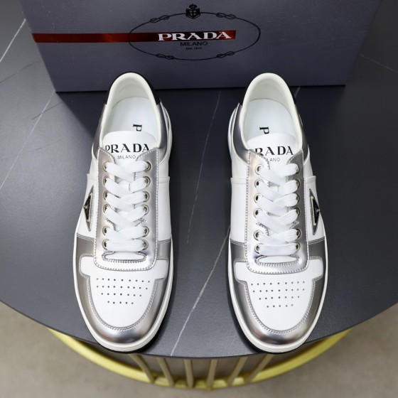 Prada calf leather stitching, hand stitched marker line shoes