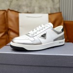 Prada calf leather stitching, hand stitched marker line shoes