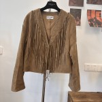 Saint Laurent imported suede leather stitching with tassels for decorative tassels made of full leather