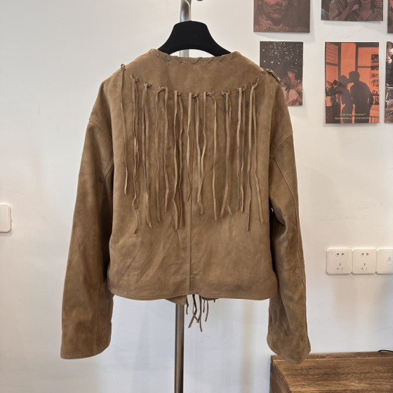 Saint Laurent imported suede leather stitching with tassels for decorative tassels made of full leather