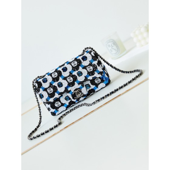 CHANEL 23C Beaded Light Yellow CF Sequin Bag Model AS3965