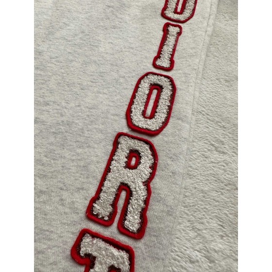 Dior Heavy Industry Large Letter Toothbrush Embroidery Sports Casual Fleece Pants