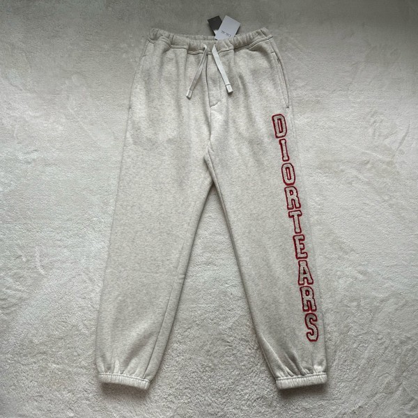 Dior Heavy Industry Large Letter Toothbrush Embroidery Sports Casual Fleece Pants