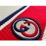 GUCCI contrasting red and blue striped woolen cardigan jacket