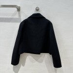 Prada Handmade Fur Pocket Double sided Cashmere Short Coat