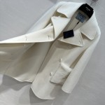 Prada handmade fur pocket double-sided cashmere coat