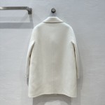 Prada handmade fur pocket double-sided cashmere coat