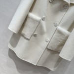 Prada handmade fur pocket double-sided cashmere coat