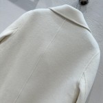 Prada handmade fur pocket double-sided cashmere coat