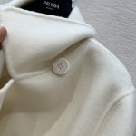Prada Handmade Fur Pocket Double sided Cashmere Short Coat