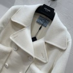 Prada Handmade Fur Pocket Double sided Cashmere Short Coat