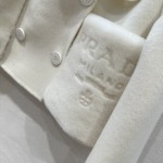 Prada Handmade Fur Pocket Double sided Cashmere Short Coat