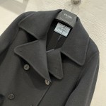 Prada handmade fur pocket double-sided cashmere coat