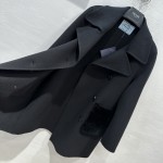 Prada handmade fur pocket double-sided cashmere coat