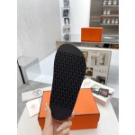 Hermes plush half slippers