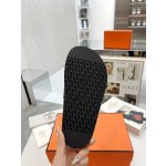 Hermes plush half slippers
