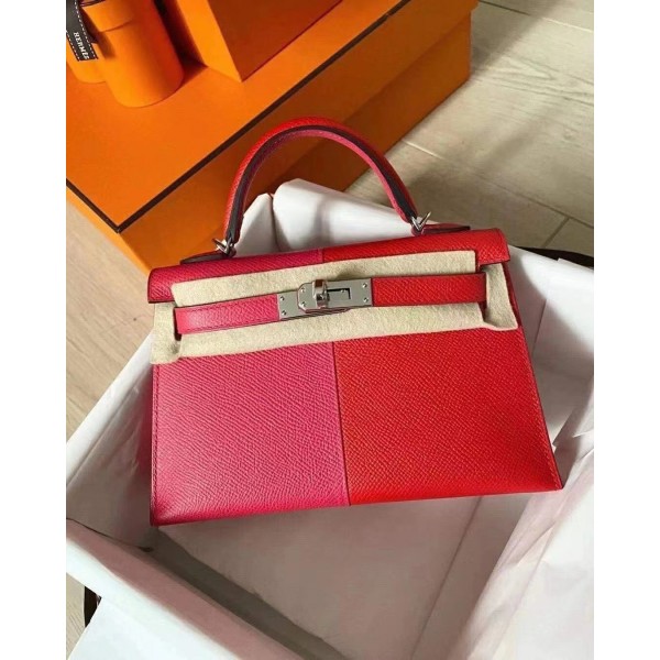 Mini Kelly Second Generation Three Block Color i6 Ultimate Pink 💞 S3 Heart Red ❤️  🔥 Built-in B3 Tanzanian Blue