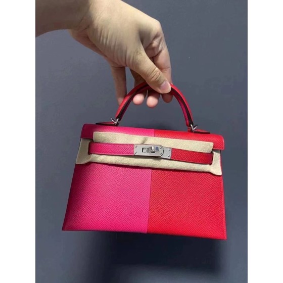 Mini Kelly Second Generation Three Block Color i6 Ultimate Pink 💞 S3 Heart Red ❤️  🔥 Built-in B3 Tanzanian Blue