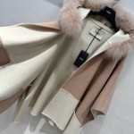 FENDI 23 Autumn/Winter New Product Color Block Hooded Cape Coat