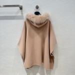 FENDI 23 Autumn/Winter New Product Color Block Hooded Cape Coat