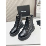 CHANEL strap design boots