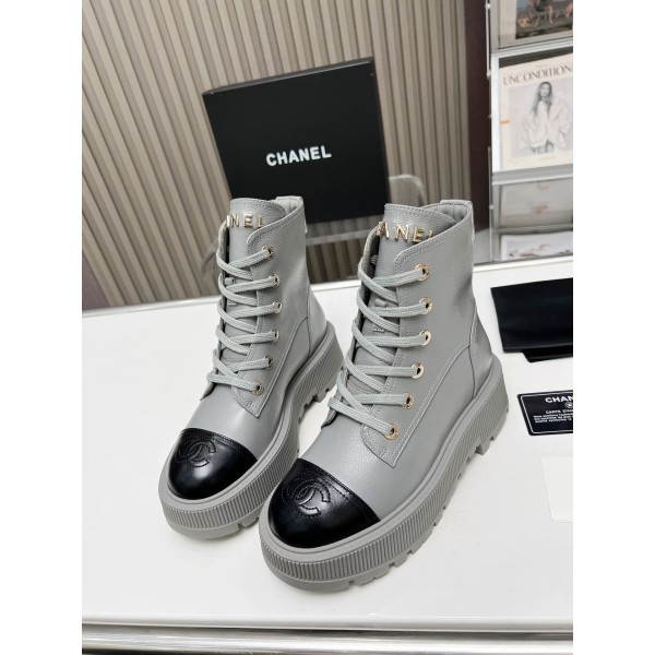 CHANEL strap design boots