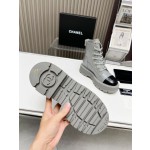 CHANEL strap design boots