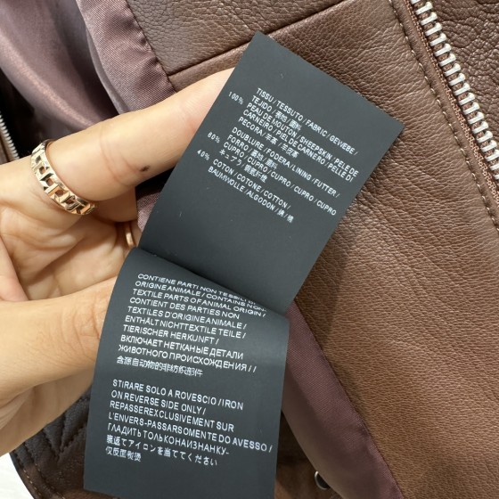 Saint Laurent style top grade lychee patterned lambskin jacket