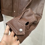 Saint Laurent style top grade lychee patterned lambskin jacket