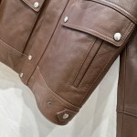 Saint Laurent style top grade lychee patterned lambskin jacket