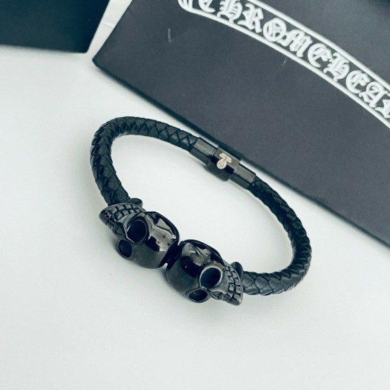 Crow Heart Skull Skin Rope Bracelet