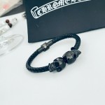 Crow Heart Skull Skin Rope Bracelet