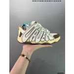 Official website Double Lace Up Casual Running Shoes Leather Red Blue Fluorescent Green Skeleton Bird