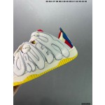 Official website Double Lace Up Casual Running Shoes Leather Red Blue Fluorescent Green Skeleton Bird